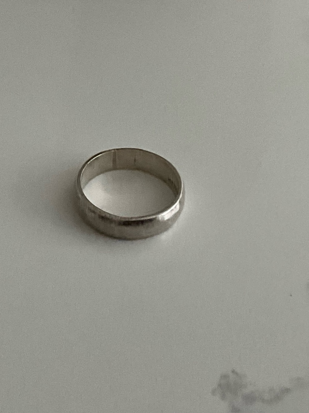 Vintage Simple Sterling Silver Band Ring, nice weight, 7.5